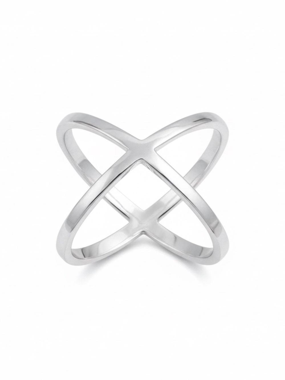 Womens Sterling Silver Criss‎ Cross Ring